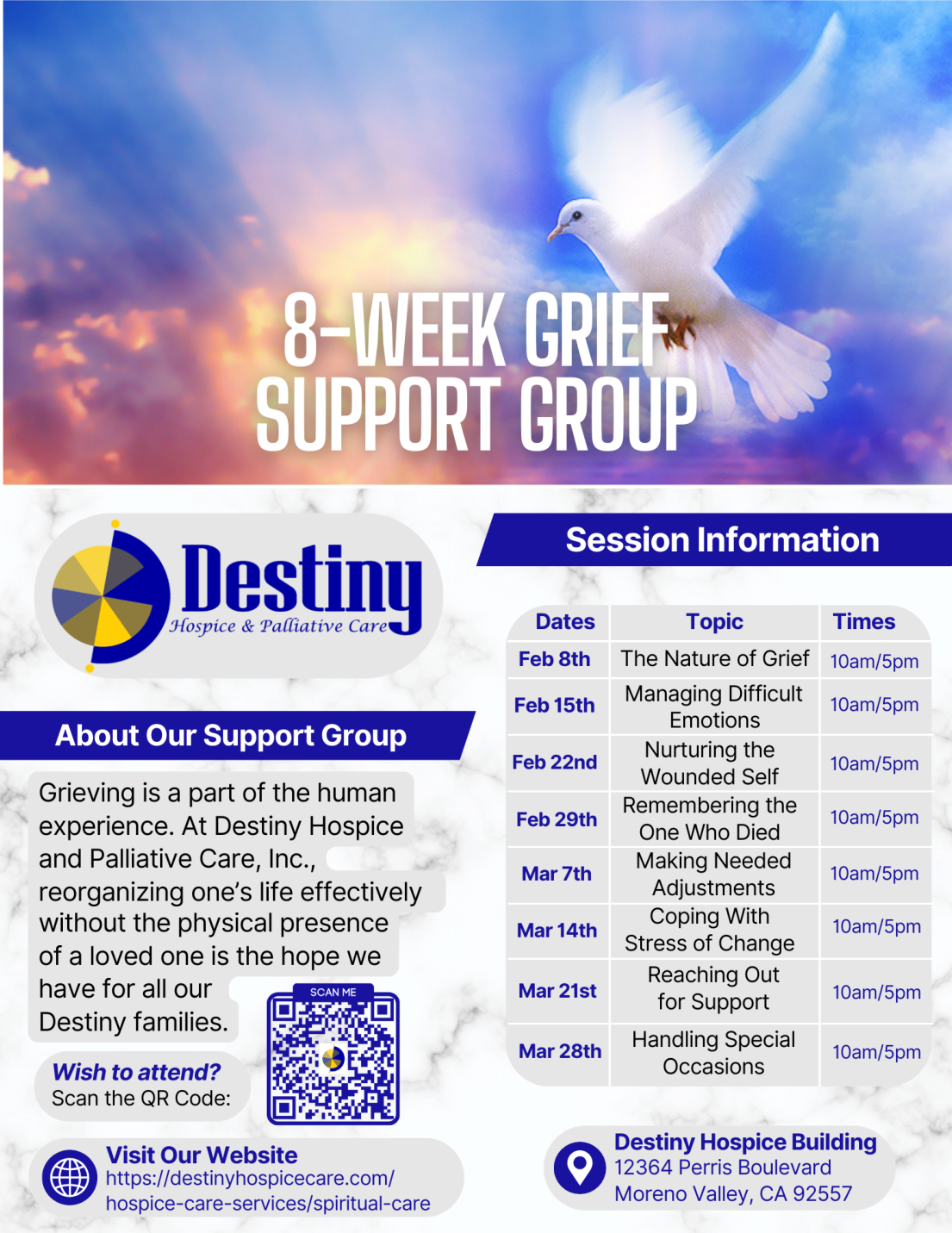8 Week Grief Support Group flyer